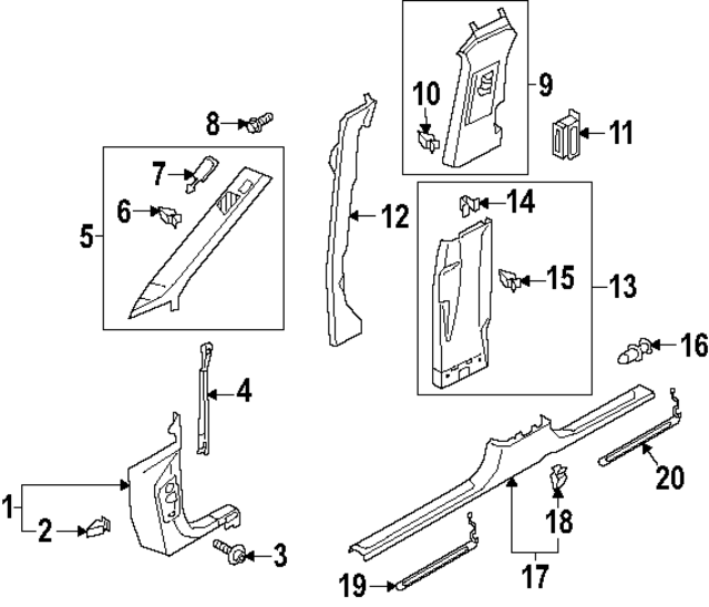 4KE867234C2O9 - Body: Windshield Pillar Trim for Audi Image