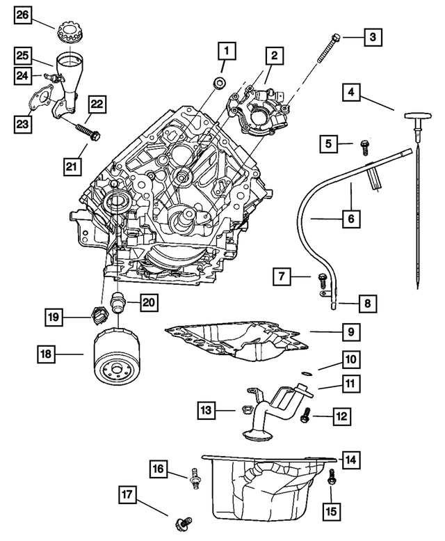 6100932 - Engine 3.7L Six Cylinder: Hex Flange Head Bolt, Mounting for Mopar Image image