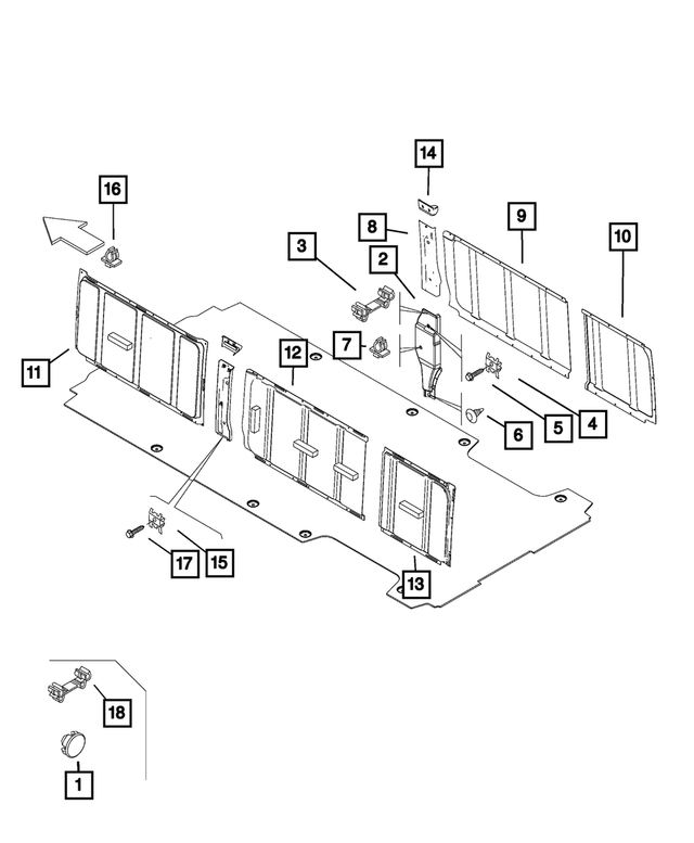 5MH24LAHAA - Interior Trim: C Pillar Molding, Left for Mopar Image