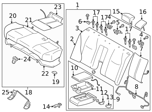 Rear Seat Components for 2015 INFINITI Q70L #0