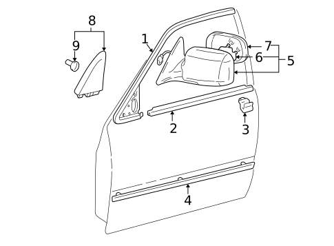 Outside Mirrors for 1999 Toyota Camry #0