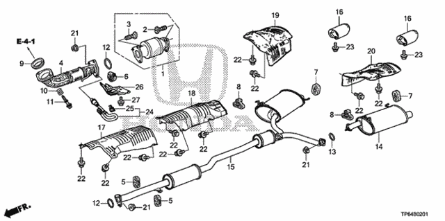 Exhaust Pipe (2WD) (L4) for 2013 Honda Crosstour #0