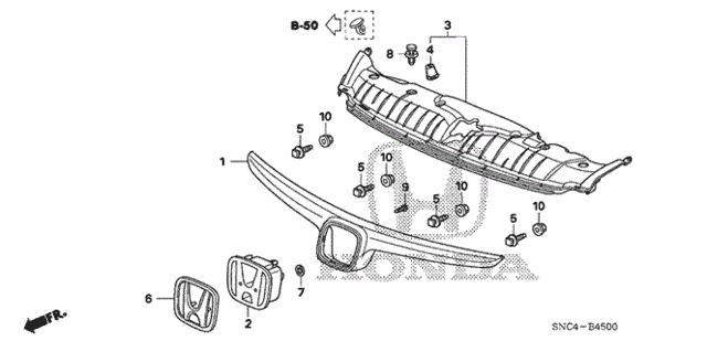 Front Grille (1) for 2006 Honda Civic #0