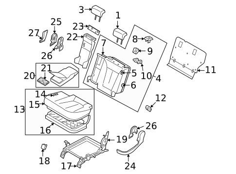Rear Seat for 2010 Hyundai Santa Fe #0