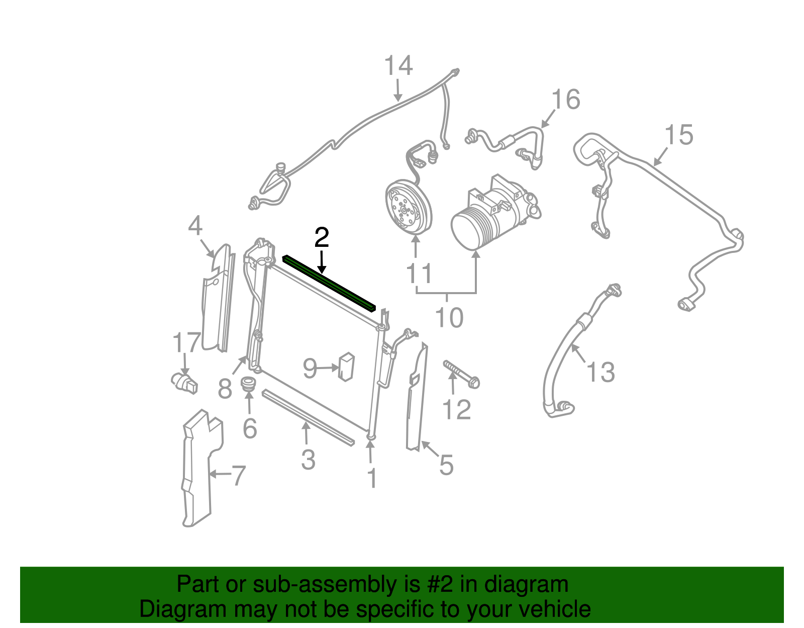 Condenser Assembly Seal - Nissan (92184-9FD0A)