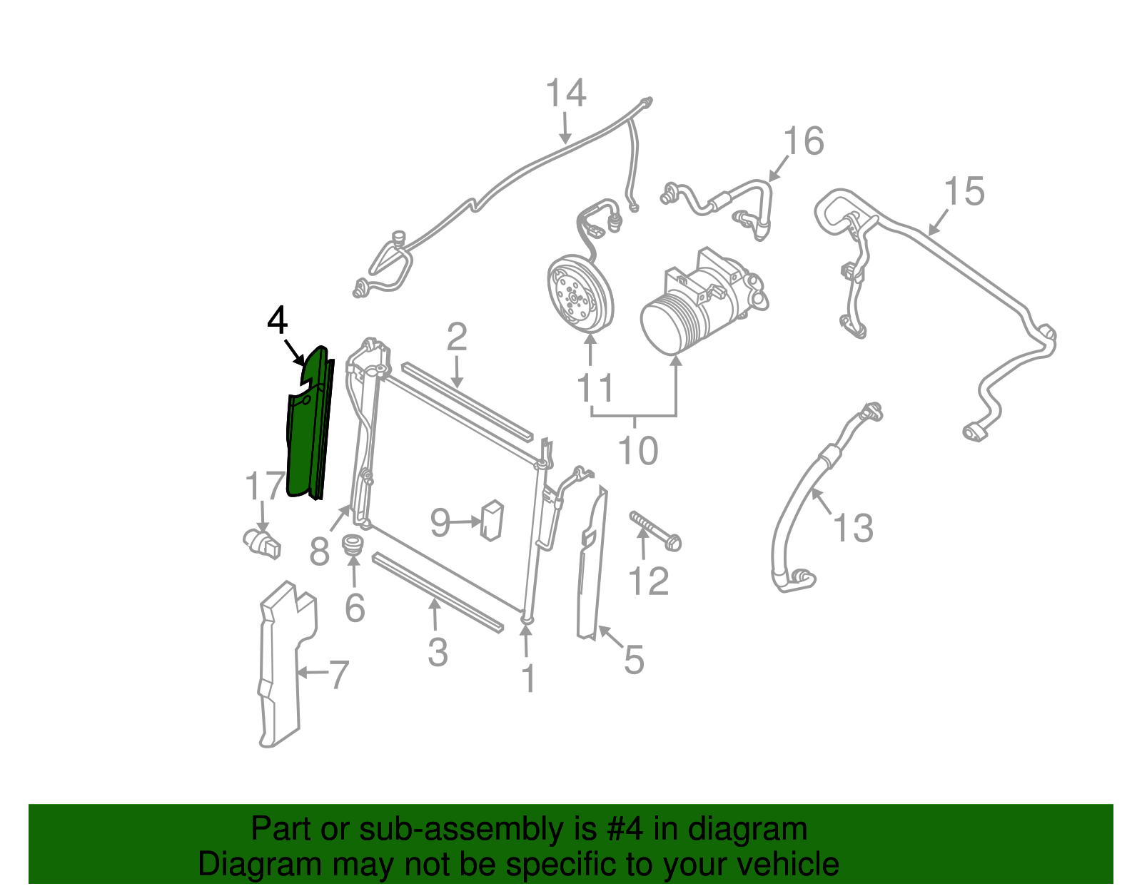 Condenser Assembly Seal - Nissan (92186-7S000)
