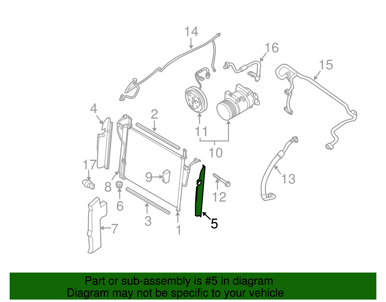 Condenser Assembly Seal - Nissan (92185-9FD0A)