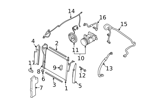 Condenser, Compressor & Lines for 2010 Nissan TITAN #0
