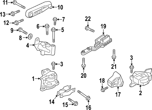 Engine & Trans Mounting for 2022 Volvo V90 Cross Country #0