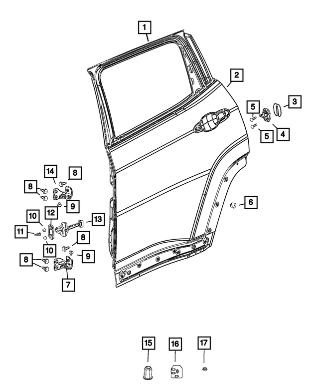 4589140AA - Doors, Door Mirrors and Related Parts: Door Latch Striker Spacer, Right for Mopar Image