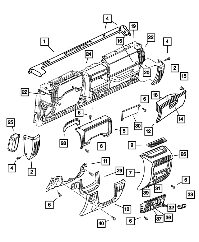 5EU50LAZAF - Instrument Panel and Radios and Consoles: Instrument Panel Cover for Mopar Image