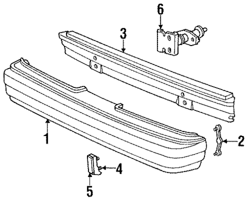 Bumper & Components - Rear for 1986 Dodge Aries #1