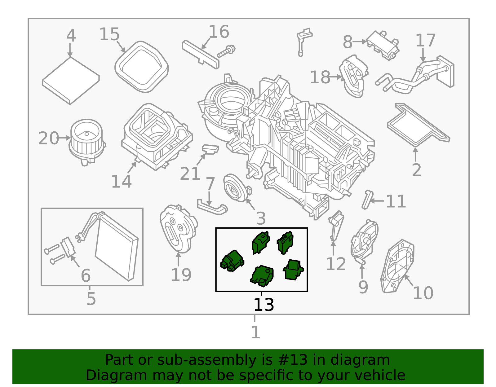 2005-2021 Nissan HVAC Air Inlet Door Actuator 27443-ZP00A
