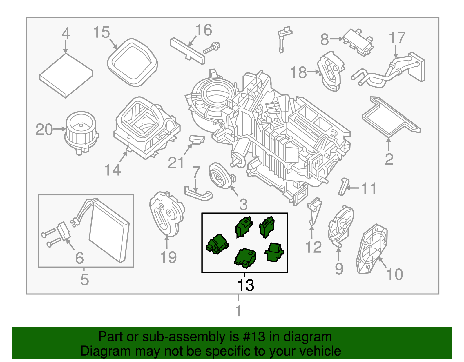 2005-2021 Nissan HVAC Air Inlet Door Actuator 27443-ZP00A