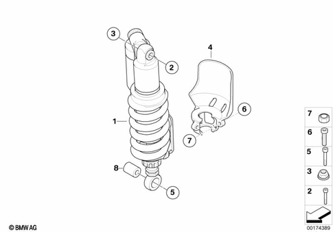 Spring Strut, Mounted Parts for 2008 BMW-Motorrad HP2 Sport #0