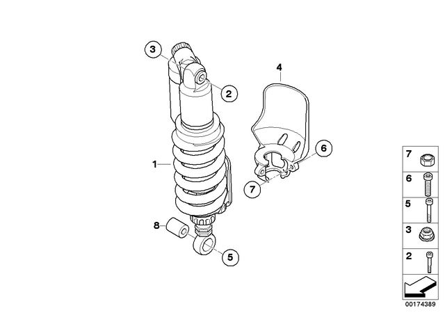 33537702698 - : Mudguard, Spring Strut for BMW-Motorrad Image