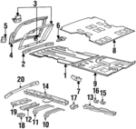 12529081 - Body: Rear Floor Pan for Chevrolet: Lumina APV | Oldsmobile: Silhouette Image