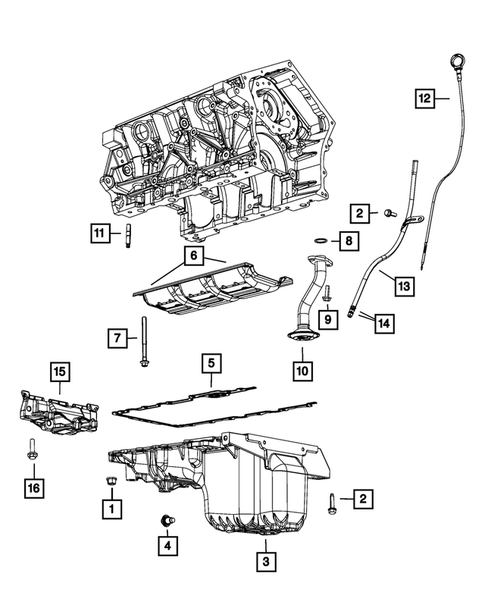 Engine Oiling, Oil Pan and Indicator (Dipstick) for 2009 Dodge Charger #0