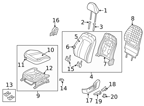 Driver Seat Components for 2011 Kia Optima #1