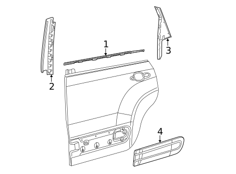 Exterior Trim - Rear Door for 2019 Fiat 500L #0