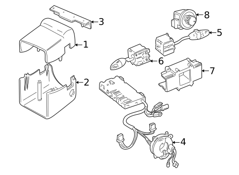 Shroud, Switches & Levers for 2008 Jaguar S-Type #0
