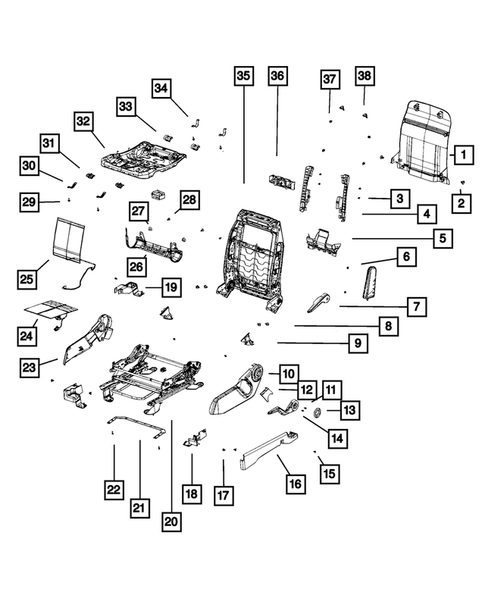 Front Seats - Adjusters, Recliners, Shields and Risers for 2014 Jeep Patriot #5
