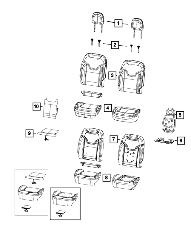 68272253AA - Interior Trim: Seat Back Foam, Left for Jeep: Compass Image