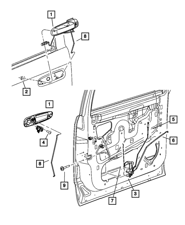 55362213AA - Doors and Related Parts: Exterior Door Handle, Left for Mopar Image image
