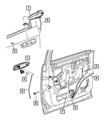 55362213AA - Doors and Related Parts: Exterior Door Handle, Left for Mopar Image