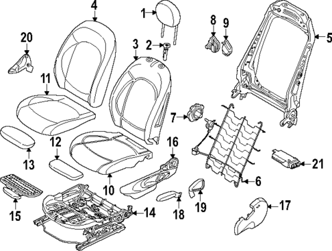 Driver Seat Components for 2020 Mini Cooper #0