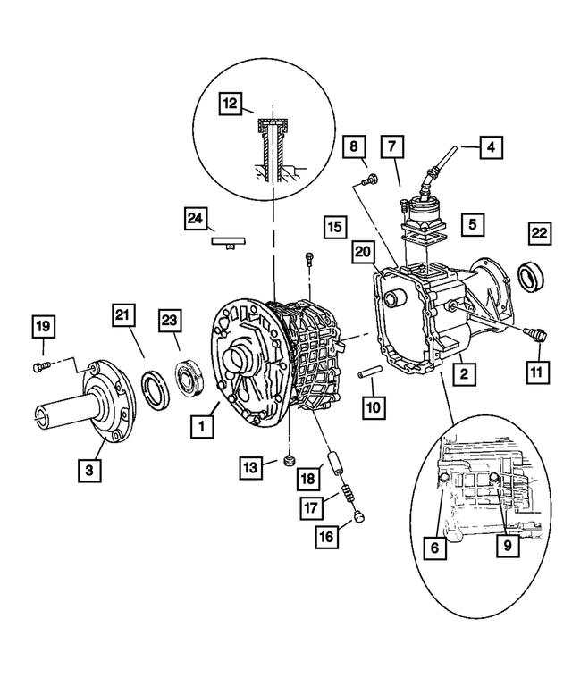 5083255AA - Manual Transmission 5 Speed: Transmission Rear Case for Mopar Image