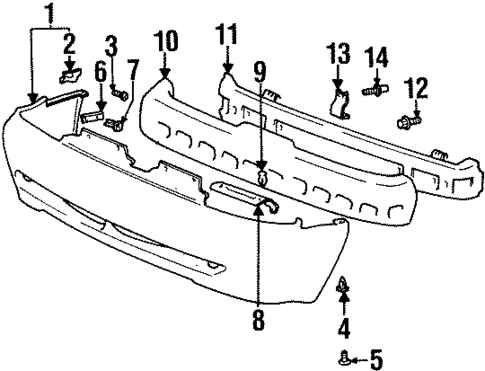 Bumper & Components - Front for 1997 Hyundai Accent #0