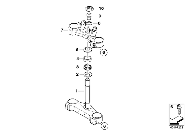 31428523898 - Front Axle, Front Suspension: Fork Brace, Lower, Silver -  for BMW-Motorrad Image