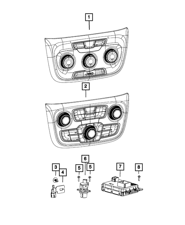 68518281AC - Air Conditioners and Heaters: Vehicle Feature Controls Center Stack for Mopar Image