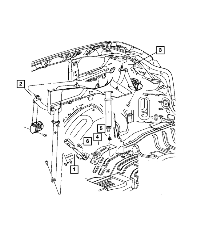 1GC391DVAA - Restraints: Rear Inner Seat Belt, Left, Dual for Mopar Image