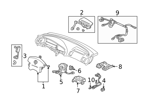 Air Bag Components for 2001 Acura TL #0