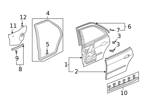 Door & Components for 2005 Acura MDX #1