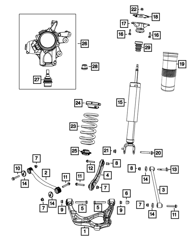 68536190AB - Rear Suspension: Suspension Shock Absorber Kit, Left for Mopar Image