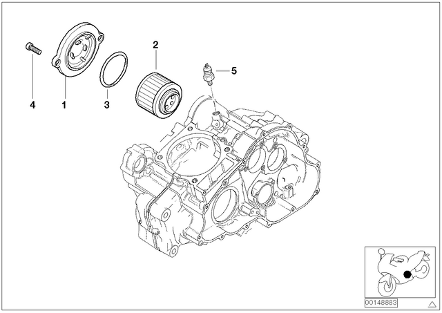 11427652857 - Engine: Oil Filter Cover -  for BMW-Motorrad Image