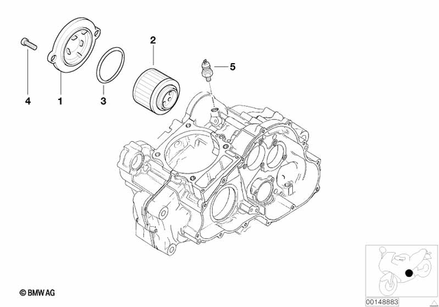 11427652857 - Engine: Oil Filter Cover -  for BMW-Motorrad Image