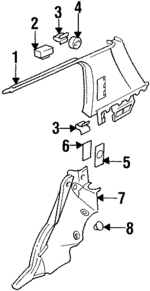 1HM867287BH50 - Body: Sail Panel Trim for Volkswagen: Jetta Image