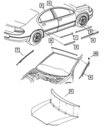 LG48WS2 - Exterior Ornamentation: Rear Door Molding for Mopar Image