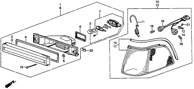Front Combination Light (86-88) for 1987 Acura Legend #0