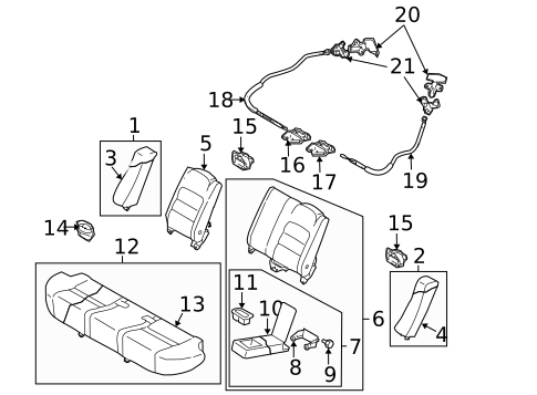 Rear Seat Components for 2003 Mazda 6 #0
