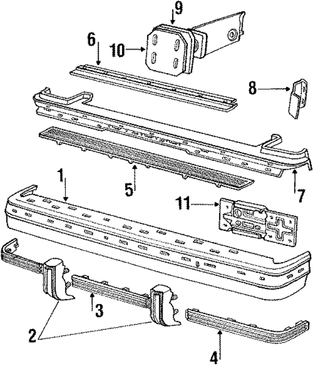 E8AZ17906C - Body: Face Bar for Ford: Country Squire, LTD, LTD Crown Victoria | Mercury: Colony Park, Grand Marquis, Marquis Image