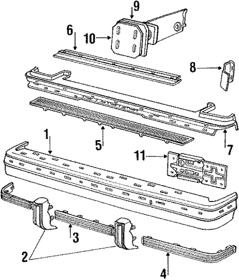 Bumper & Components - Rear for 1988 Ford Country Squire #0