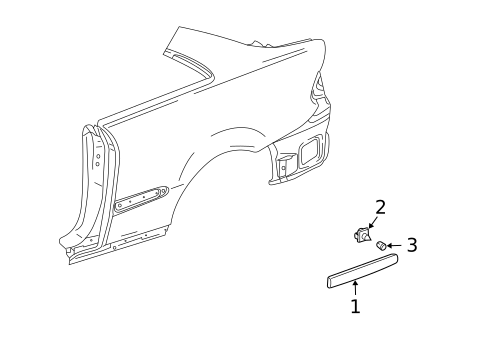 Exterior Trim - Quarter Panel for 2006 Mercedes-Benz CLK350 #0