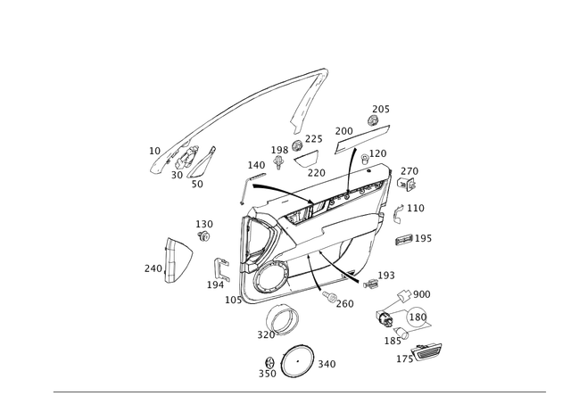 2047250171 - Driver Door: Trim for Mercedes-Benz: C250, C300, C350 Image image
