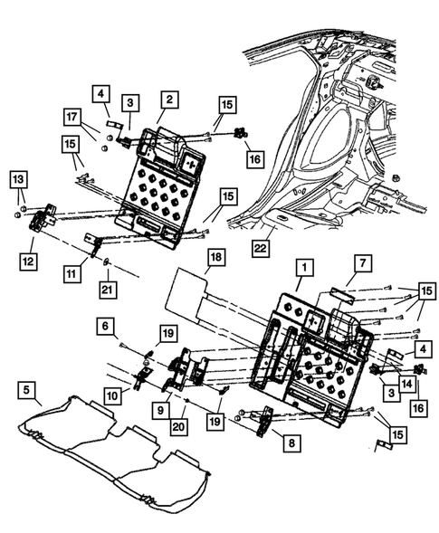 Rear Seats - Second Row - Adjusters, Recliners, Shields and Risers for 2012 Dodge Challenger #0