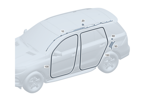 Head Protection Curtain, Door Edge Guard Sections for 2020 Mercedes-Benz GLS450 #0